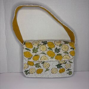 TikTok Viral Made in India Lemon Beaded Bag Yellow Green White Studio 12 NWT